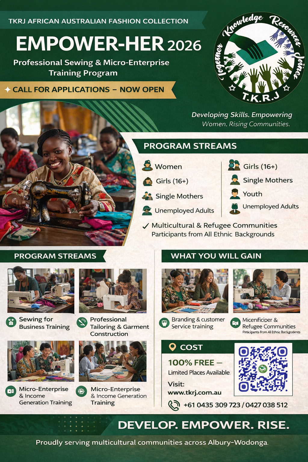 TKRJ AFrican Australian Fashion Collection Empower-Her